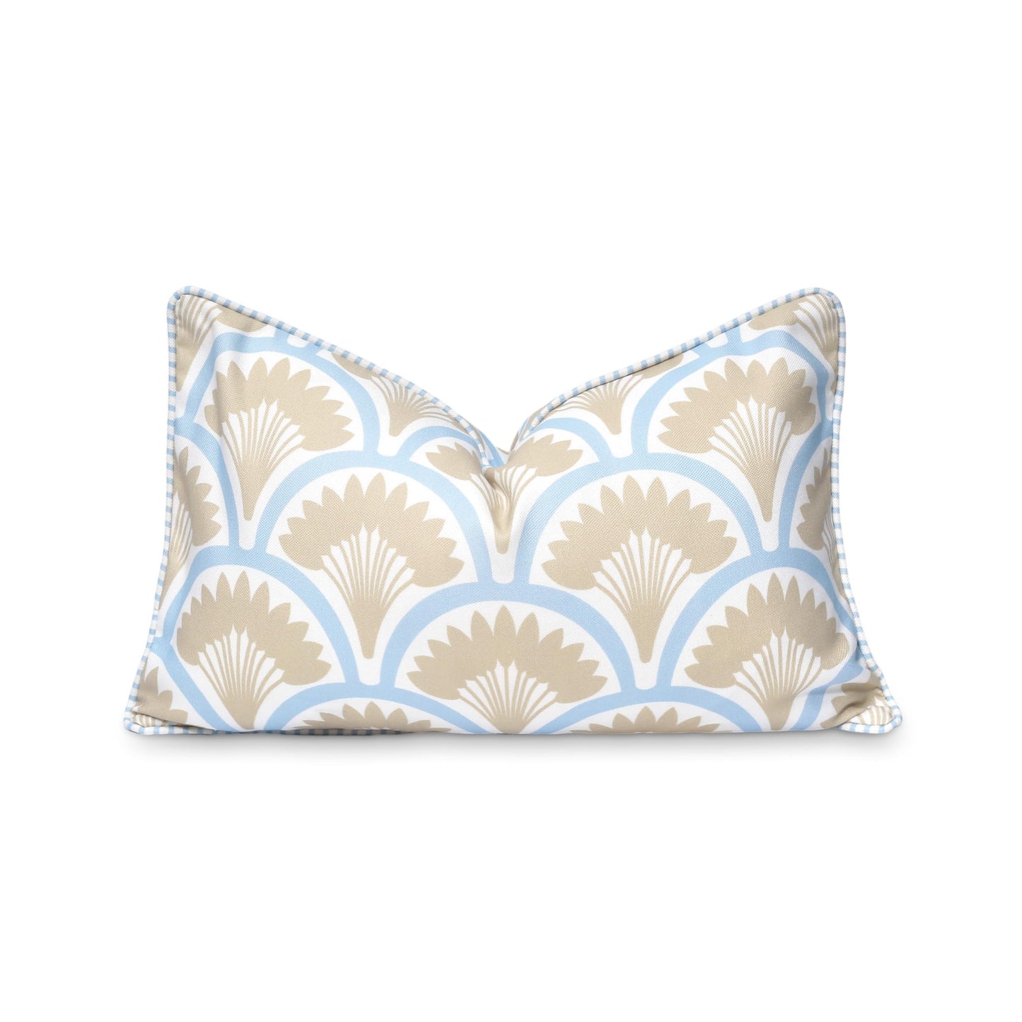 Indoor Outdoor Scalloped Lumbar Pillow Cover 12"x20"