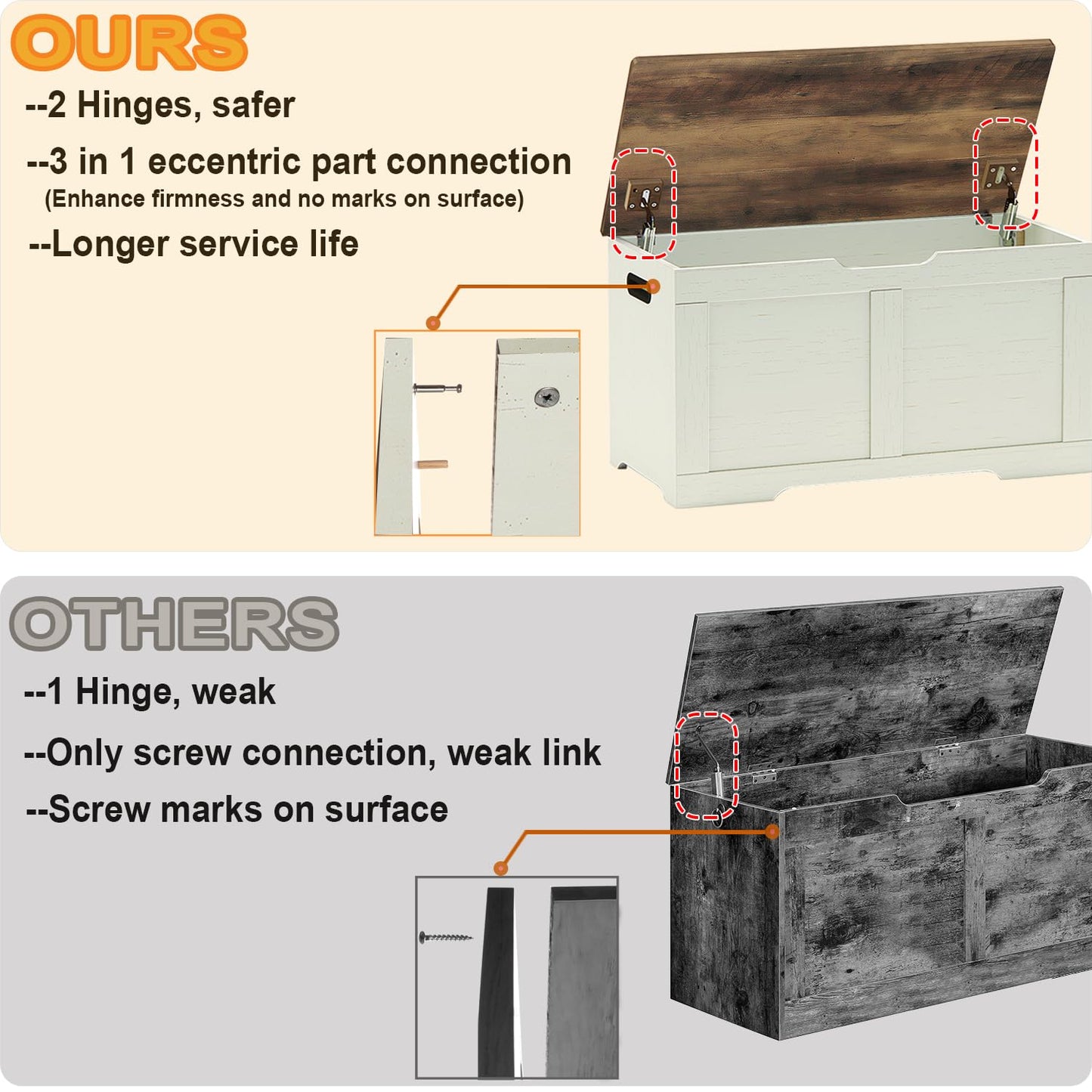 Timberer 47.2" Wooden Extra Large Storage Trunk