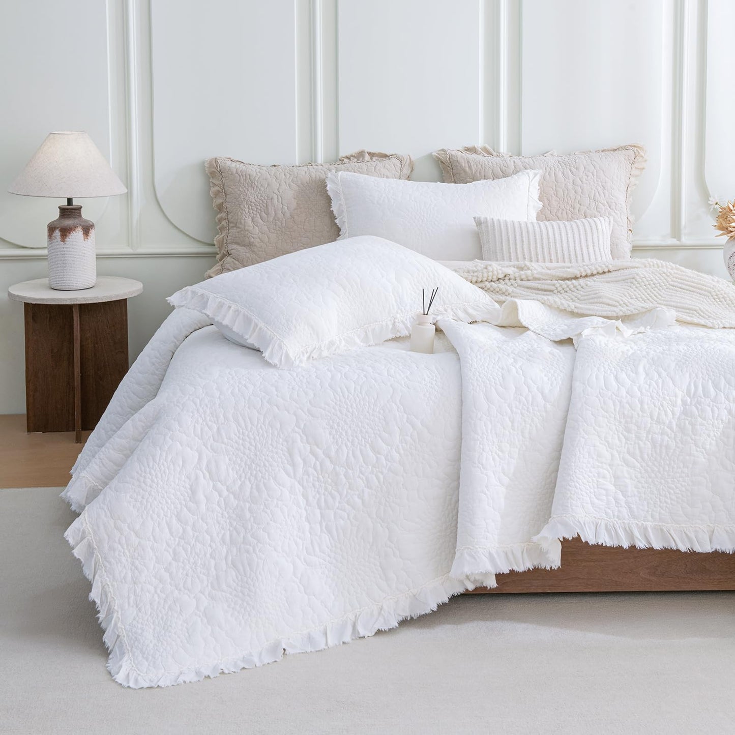 Cotton Oversized Quilt Bedspread Set