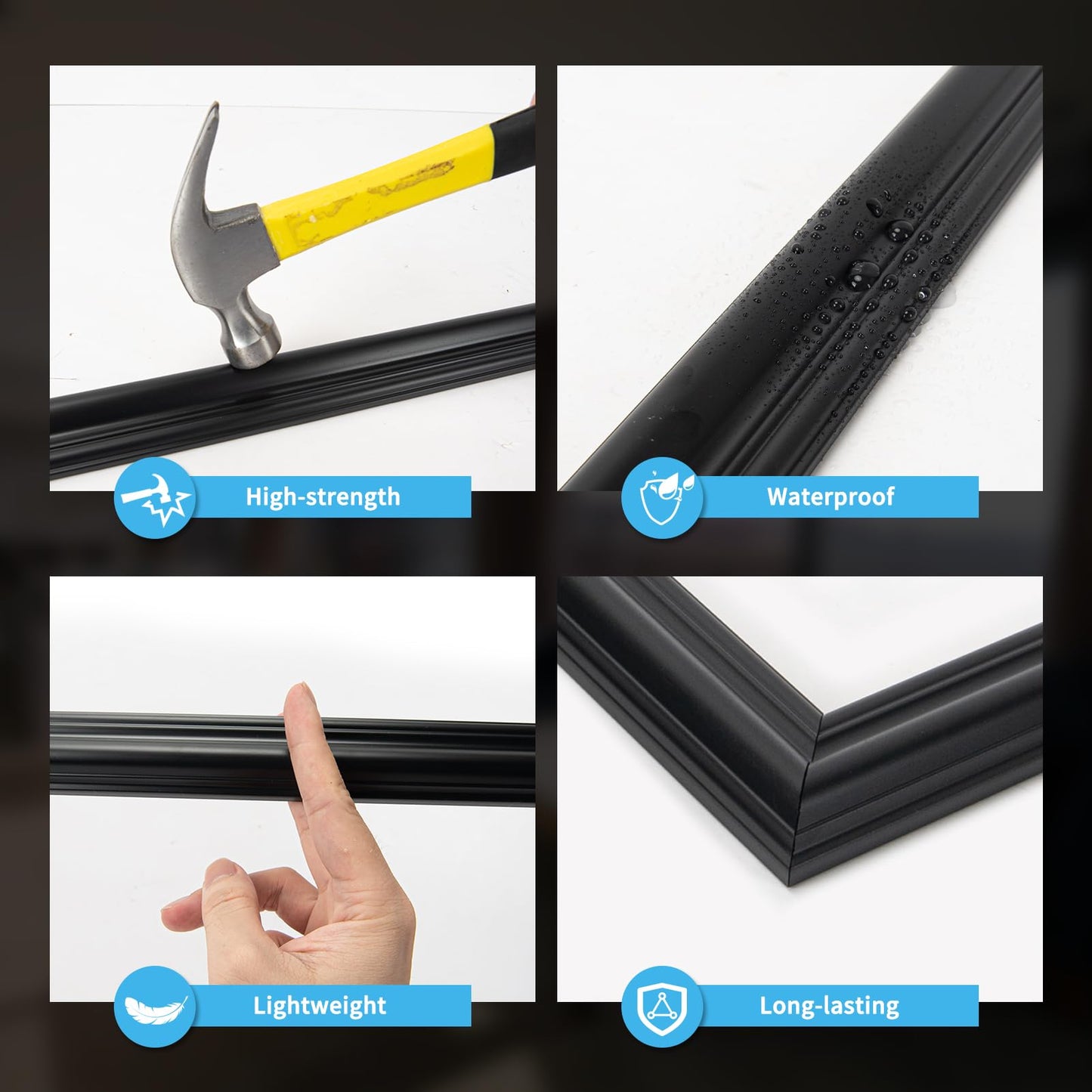 Pre-Cut Wall Molding Set of 6 pcs, Ready-to-Assemble Wainscoting Panels