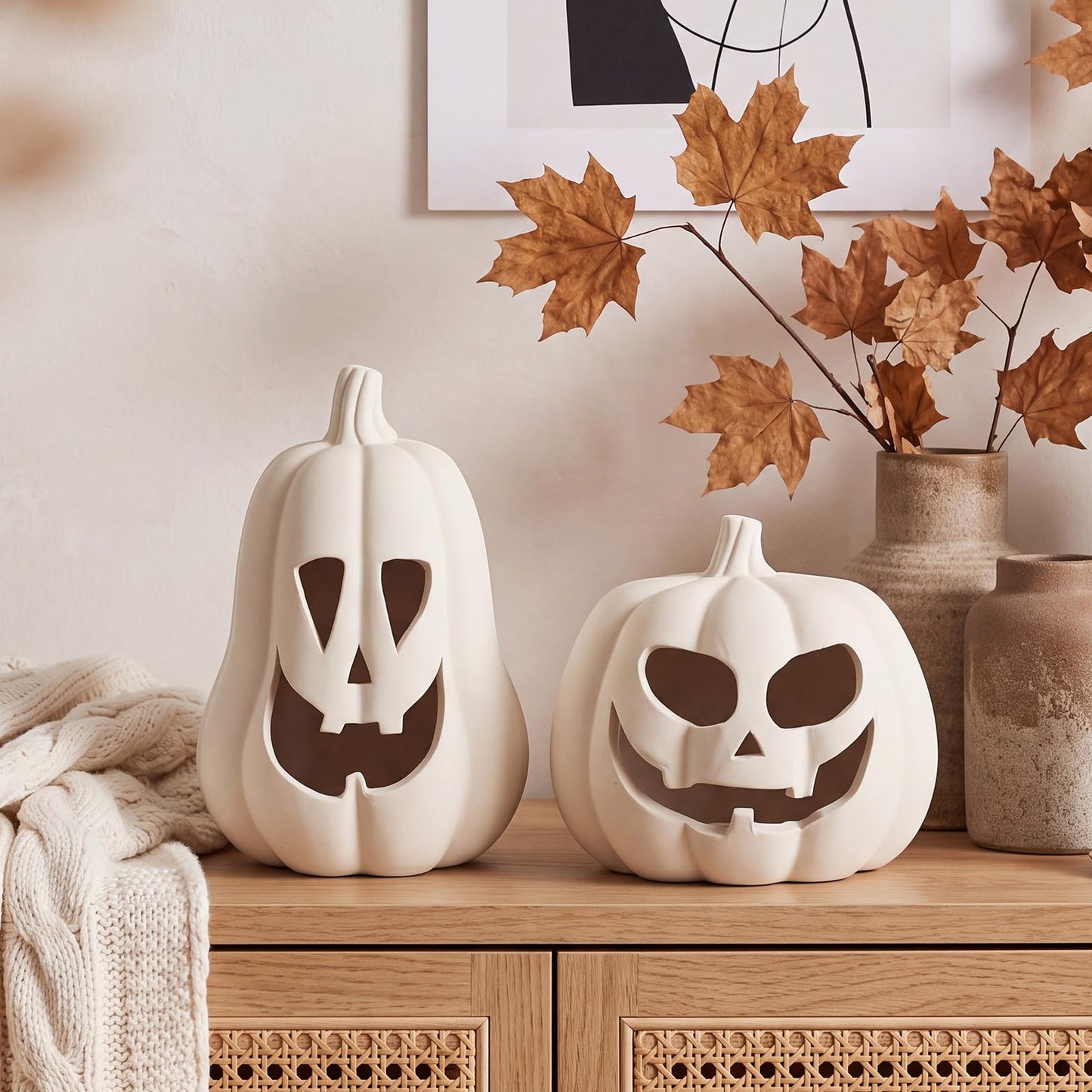 2 Pack Fall Terracotta Pumpkins