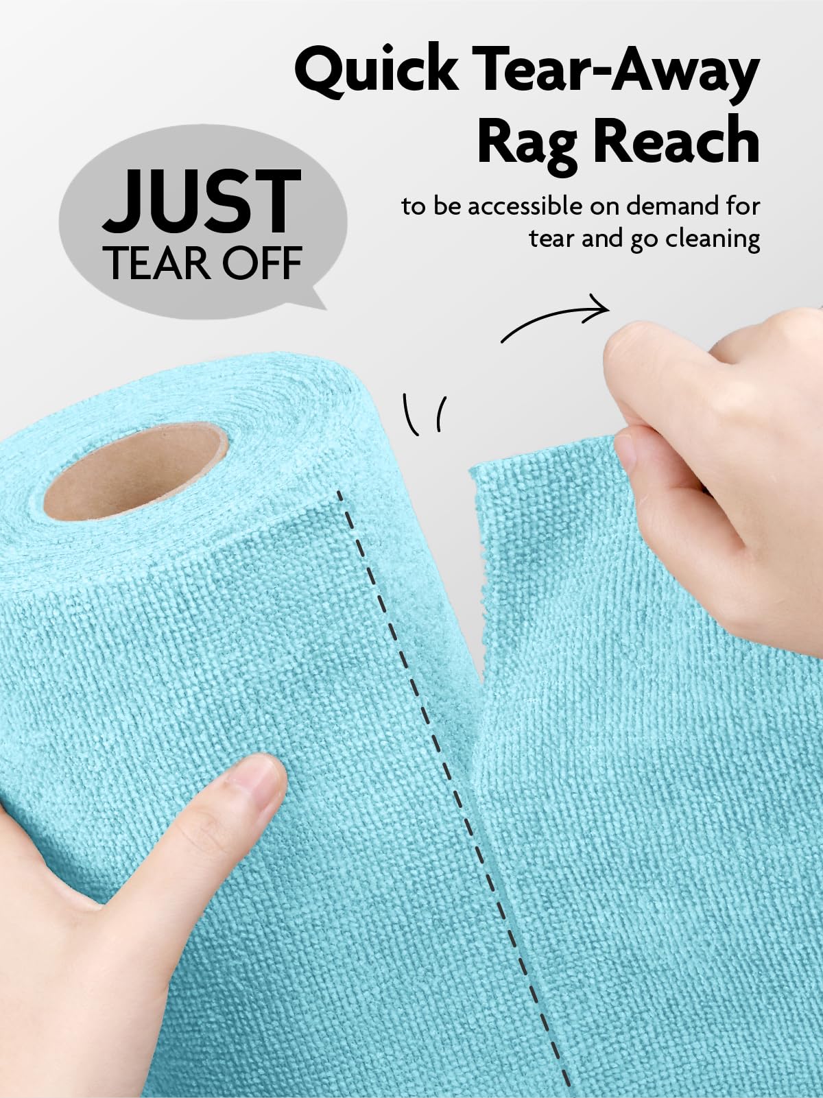 Fantasticlean Microfiber Cleaning Cloth Roll -60 Pack, Tear Away Microfiber Towels, 12" x 12", Reusable, Washable, Scratch Free, Ultra Absorbent Dishcloth for All-Around Cleaning (Beige & Tan)