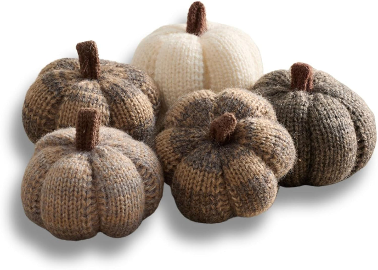 Set of 3 Cozy Knit Pumpkins