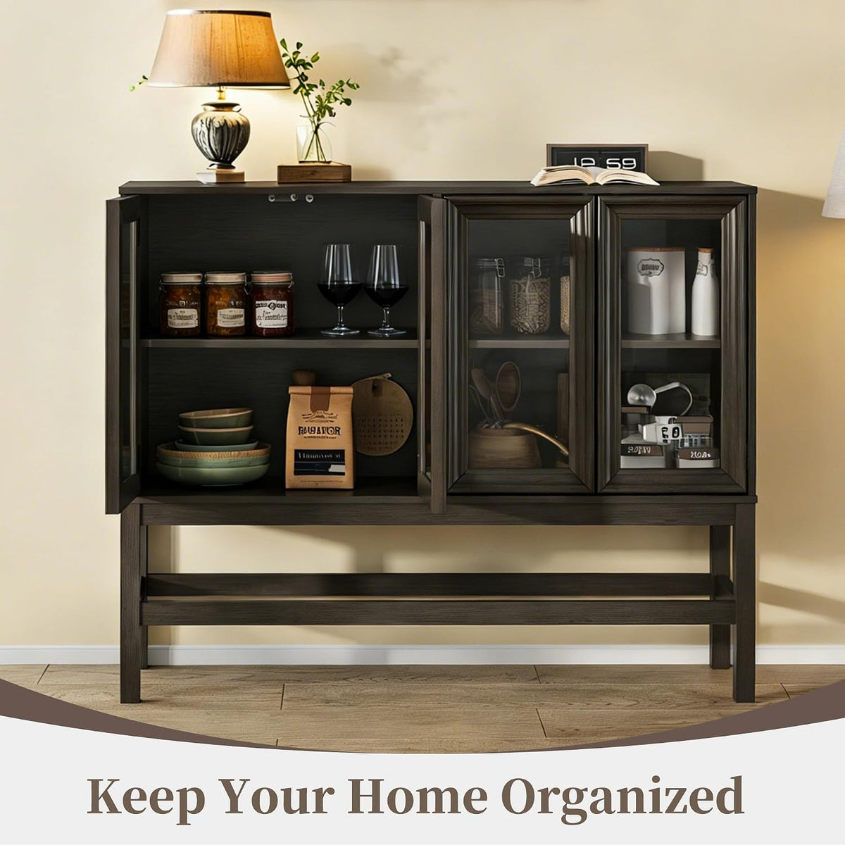 Mid-Century Modern Sideboard Buffet Cabinet with Storage