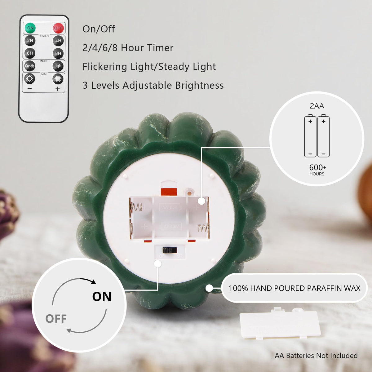 Flameless Pumpkin Candle with Remote