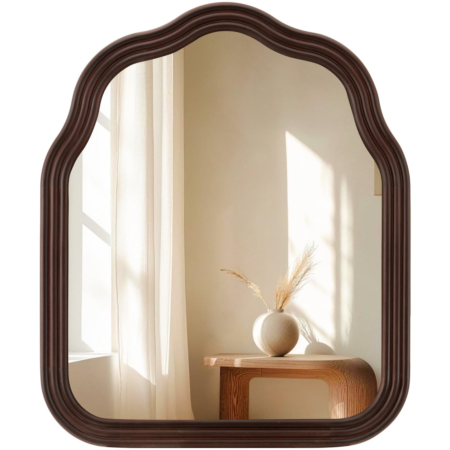24Wood Arch Bathroom Mirror for Wall