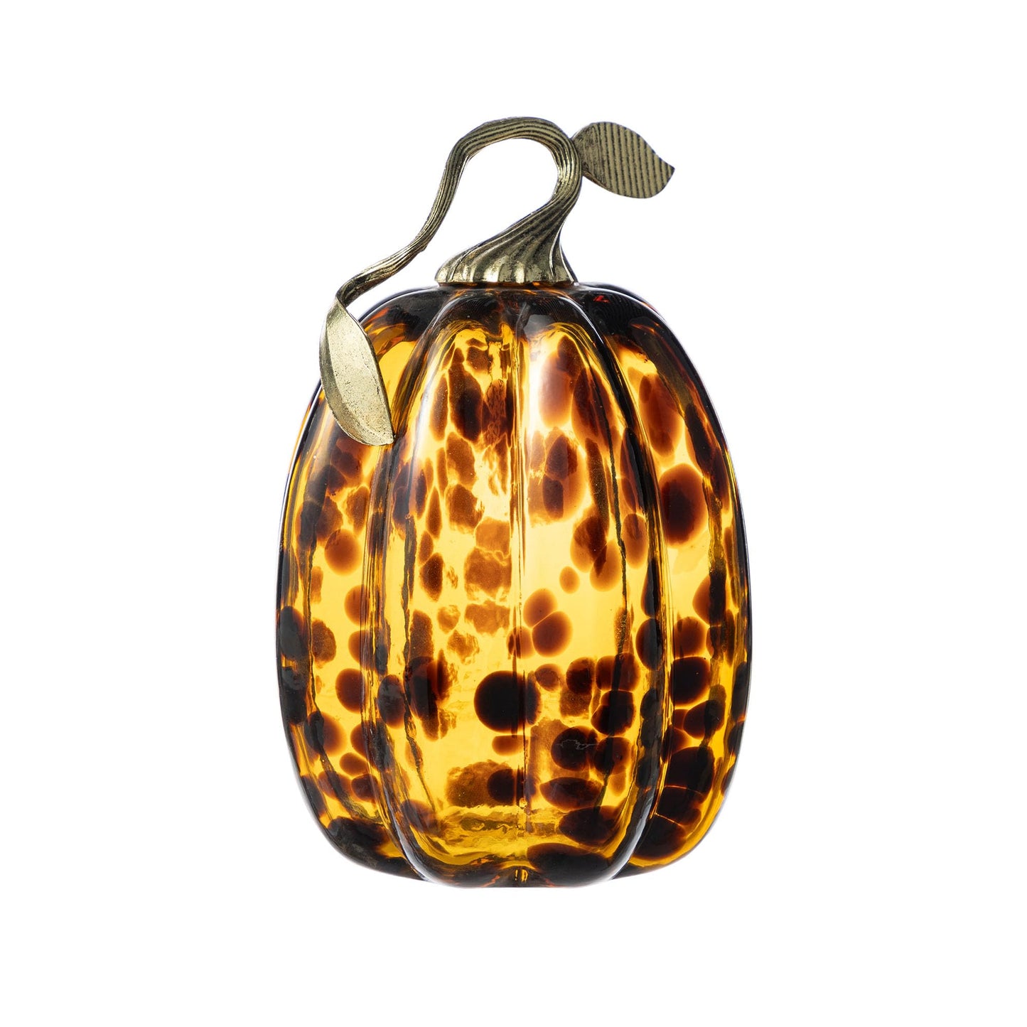 Amber Glass Pumpkin Decor