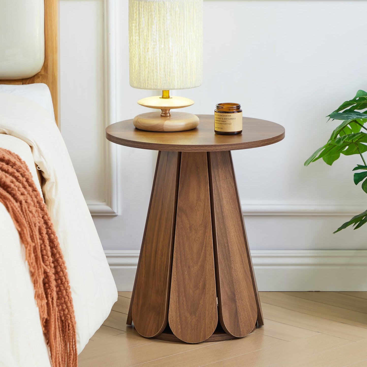 Mid Century Round Modern Side Table Nightstand