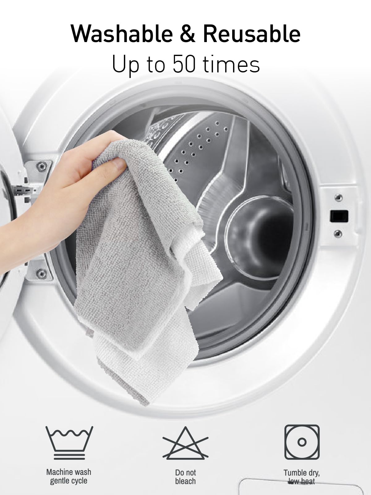 Fantasticlean Microfiber Cleaning Cloth Roll -60 Pack, Tear Away Microfiber Towels, 12" x 12", Reusable, Washable, Scratch Free, Ultra Absorbent Dishcloth for All-Around Cleaning (Beige & Tan)