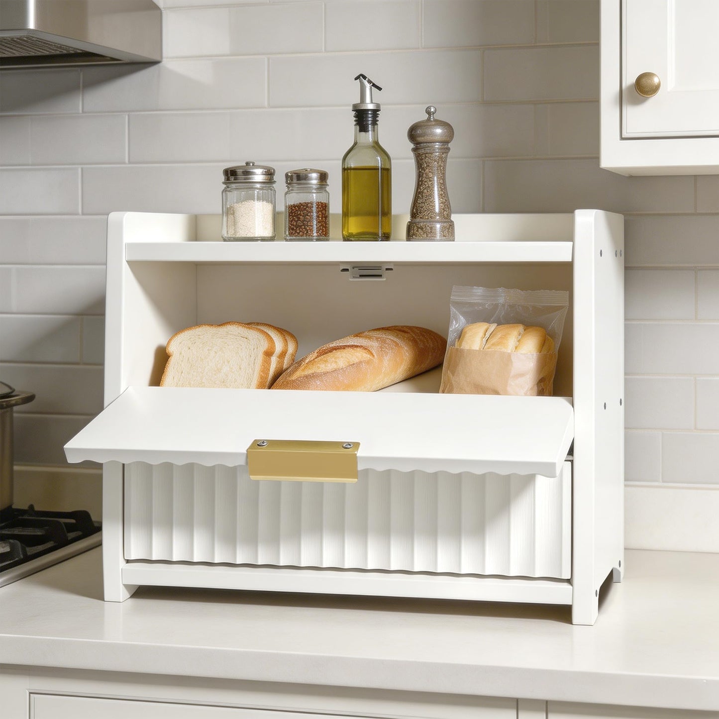 Elevated Bread Storage Cabinet