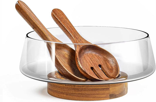 Extra Large Glass Salad Bowl Set