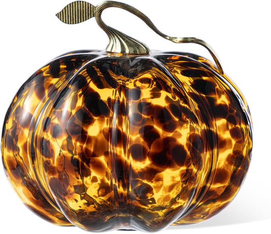 Amber Glass Pumpkin Decor