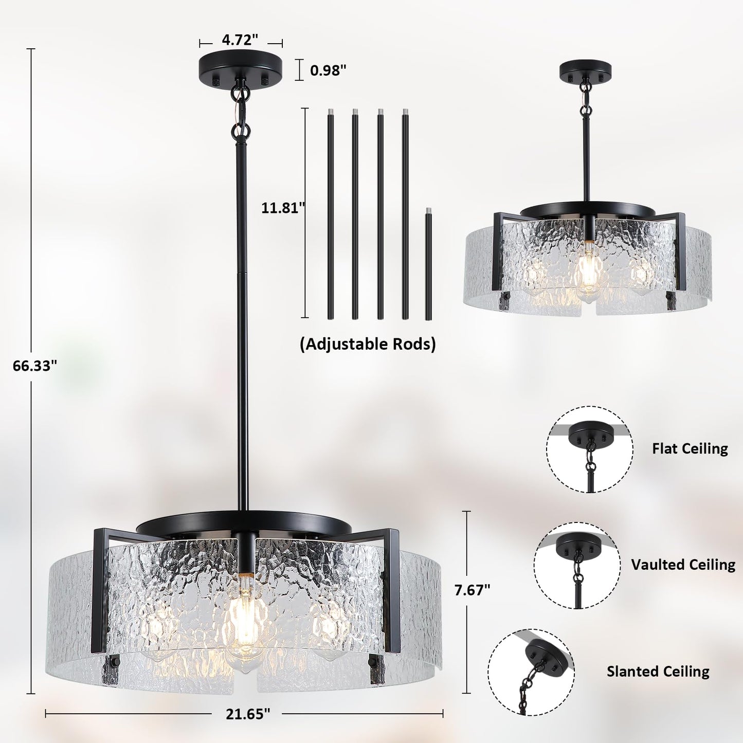 Black Chandelier Light Fixture
