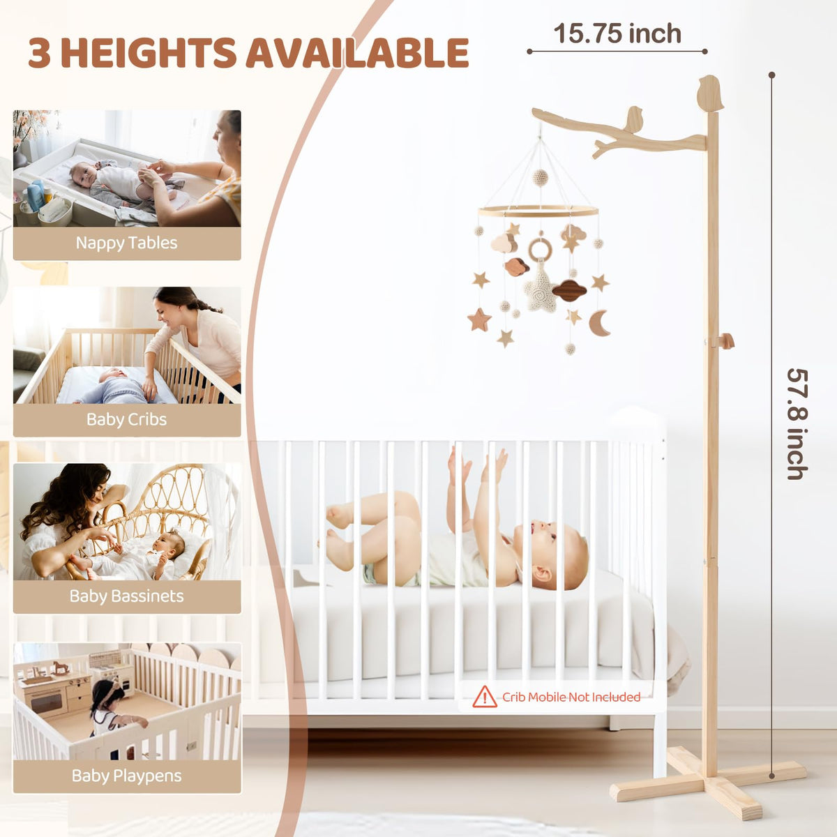 Plush Safari Animal Baby Mobile for Crib