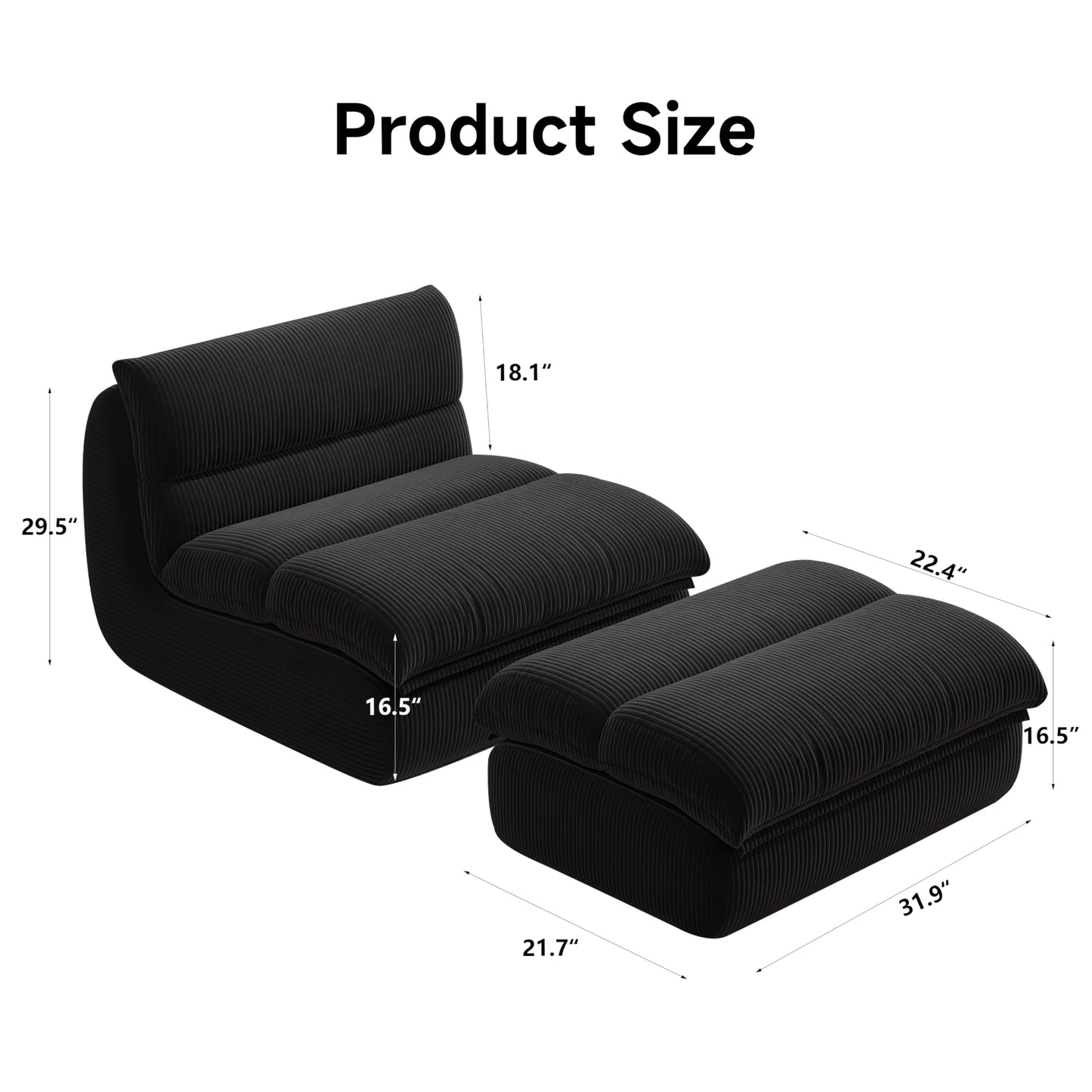 Cozy Comfy Bean Bag Chair with Ottoman
