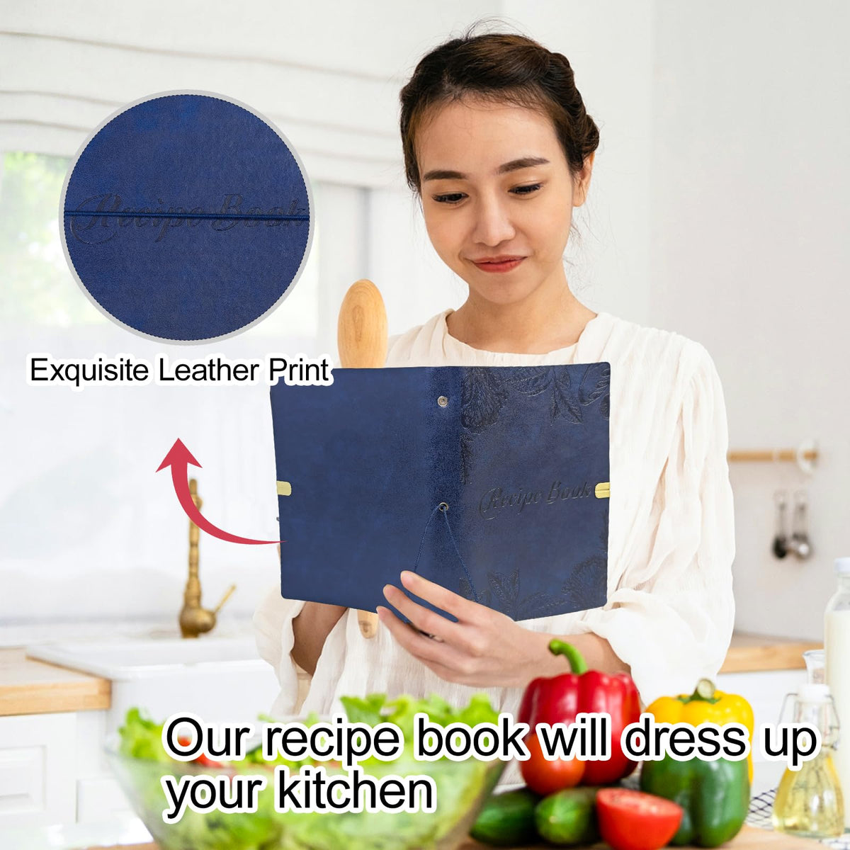 Blank Recipe Leather Cookbook