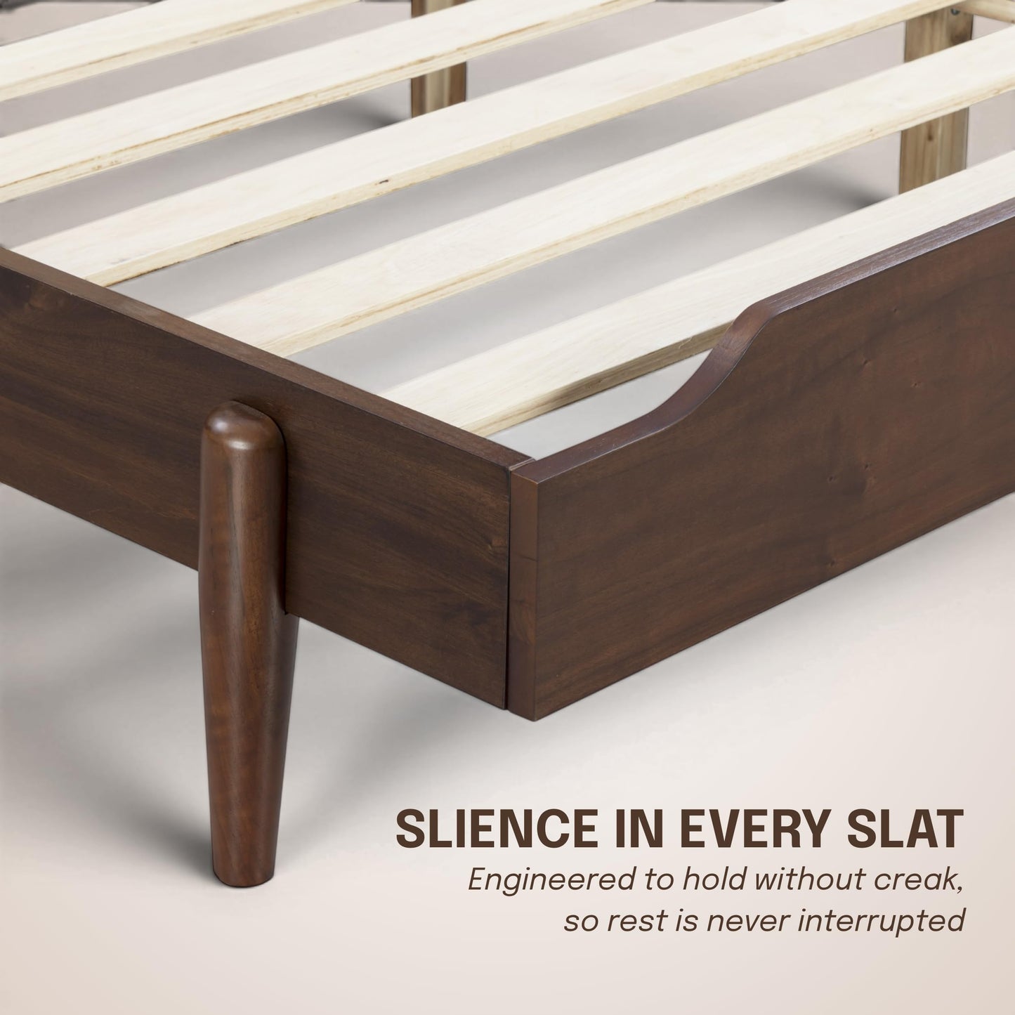 King Platform Bed with Natural Rattan Headboard
