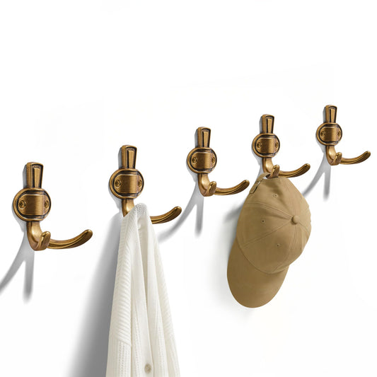 Antique Brass Hooks (5 Pack)