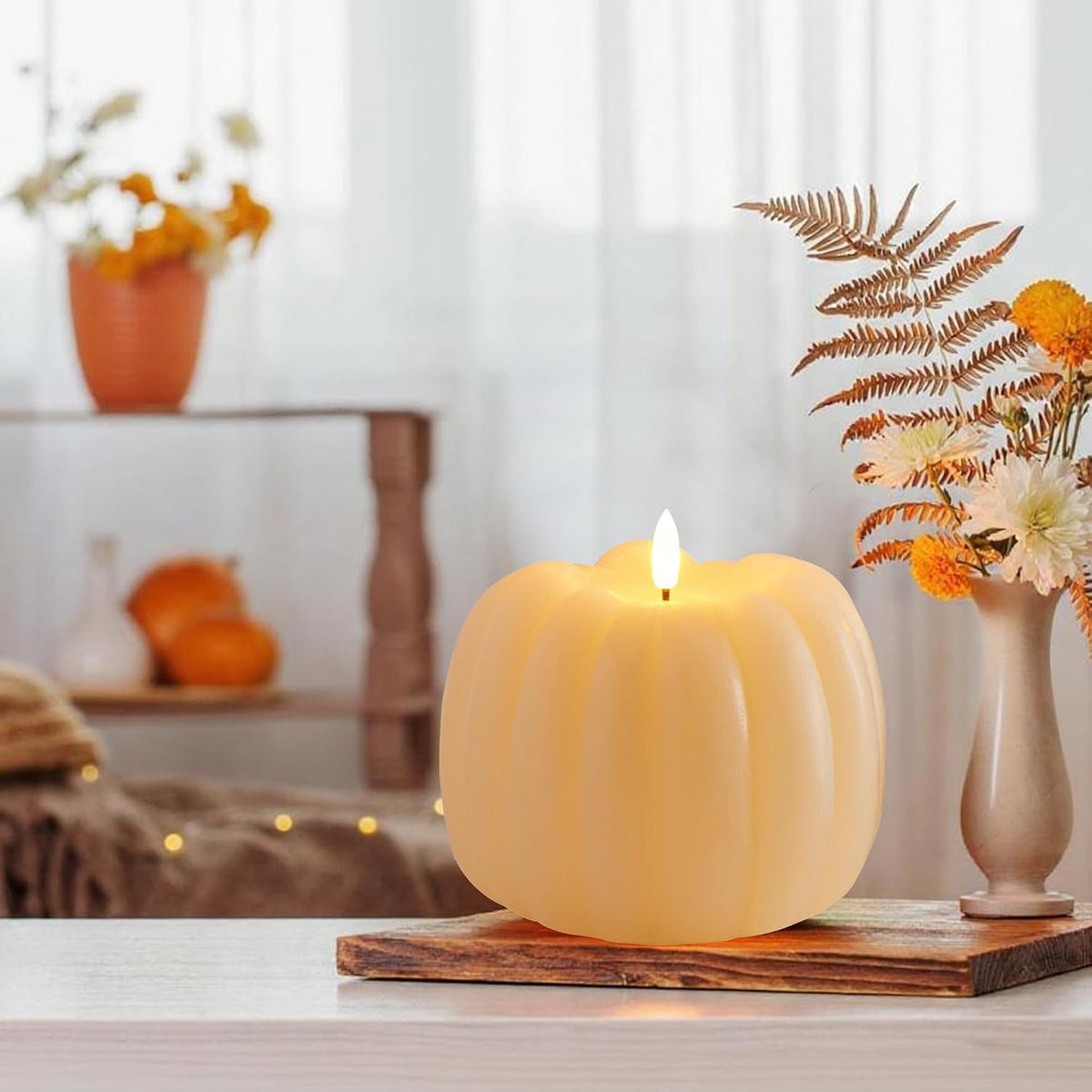 Flameless Pumpkin Candle with Remote
