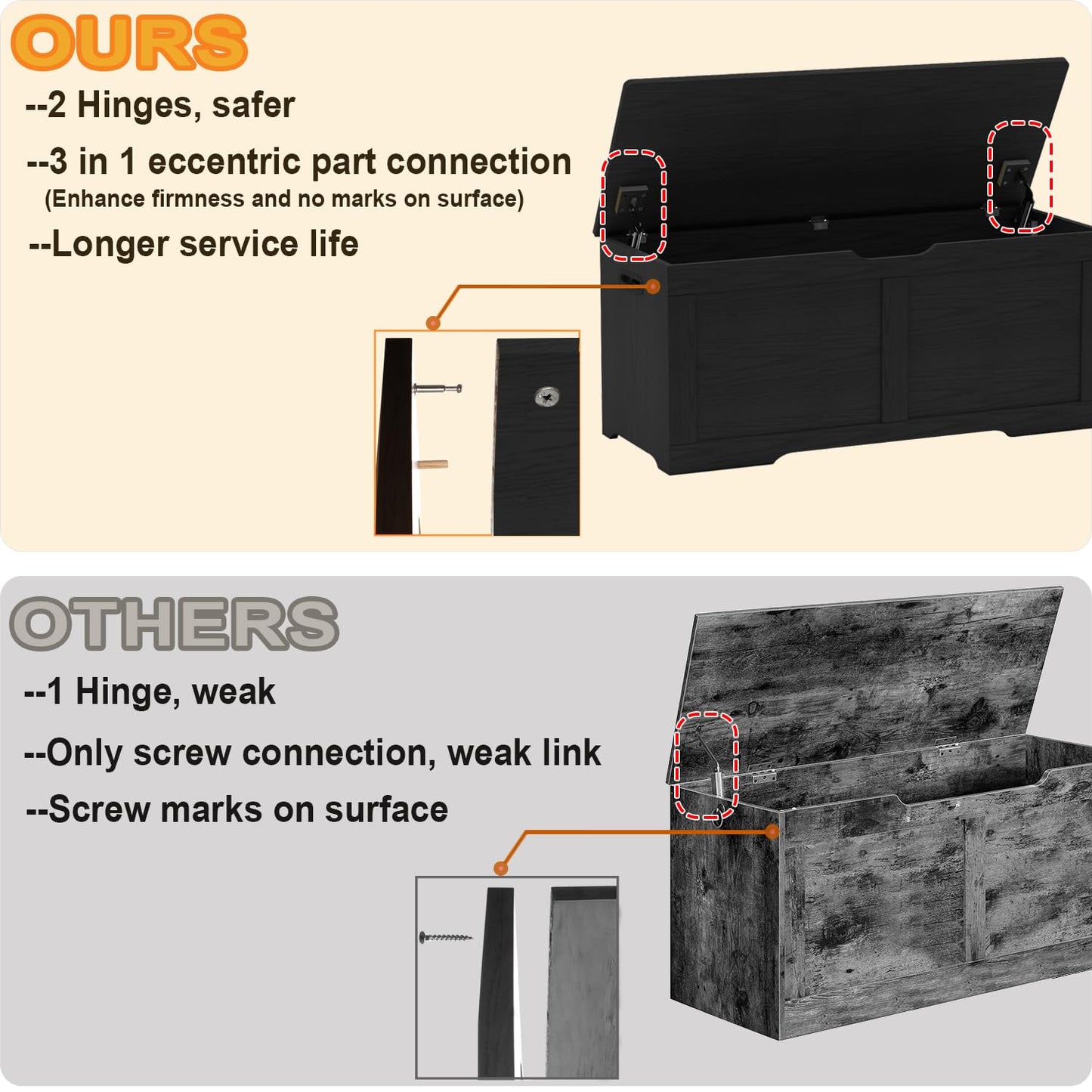 Timberer 47.2" Wooden Extra Large Storage Trunk