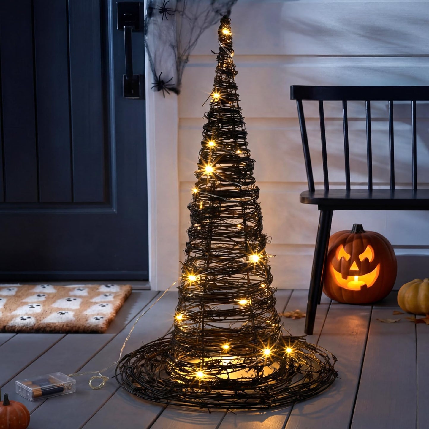 Woven Lit Fall Pumpkin