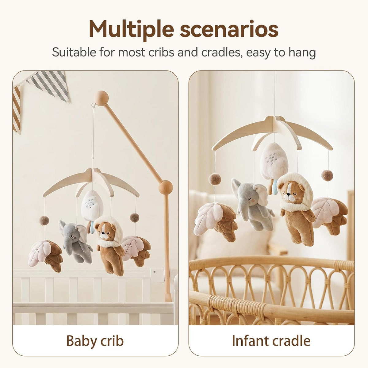 Plush Safari Animal Baby Mobile for Crib