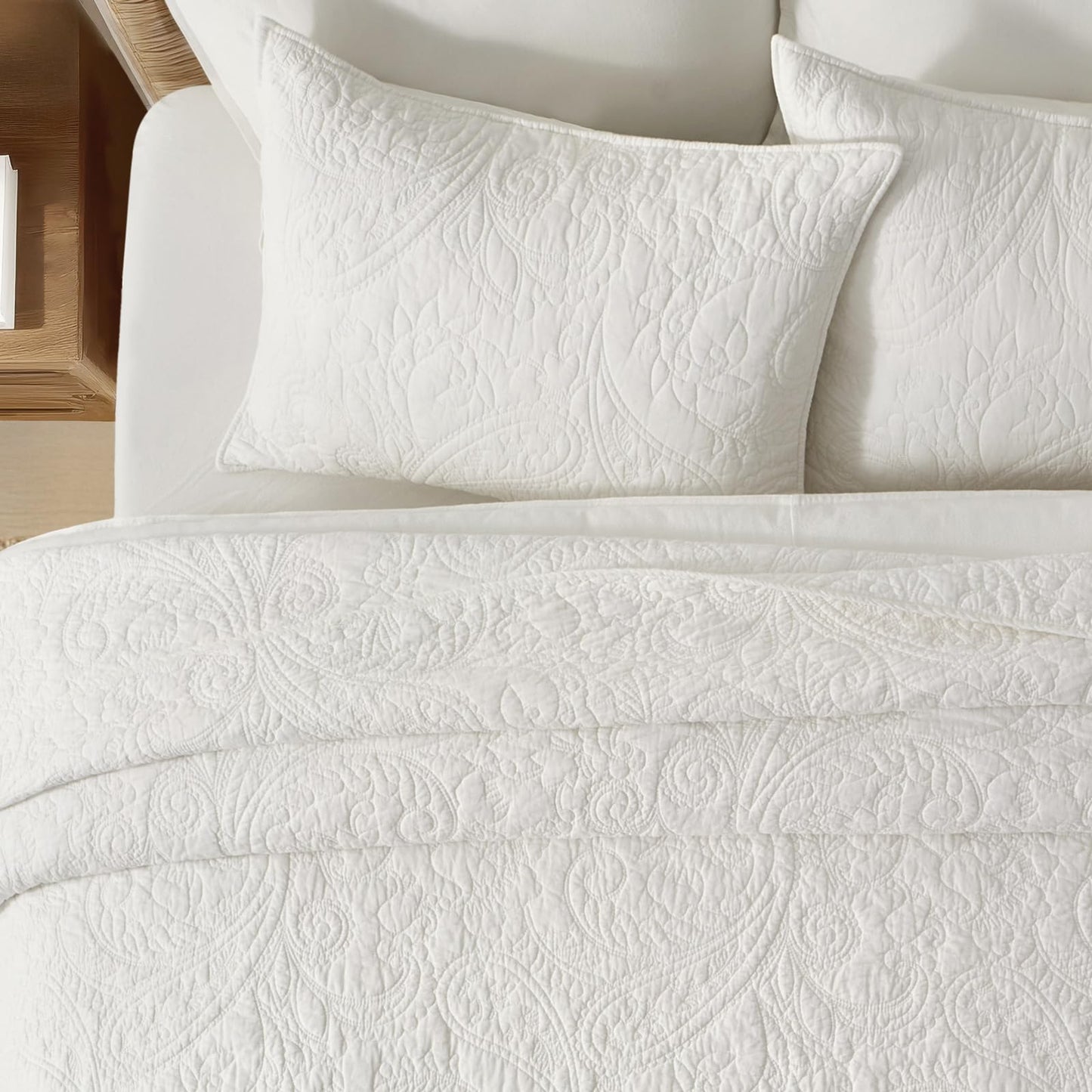 100% Cotton Scallop Quilt Set