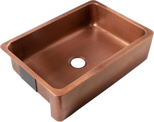 Sinkology Lange Copper 32" Single Bowl Undermount Farmhouse Apron-Front Kitchen Sink