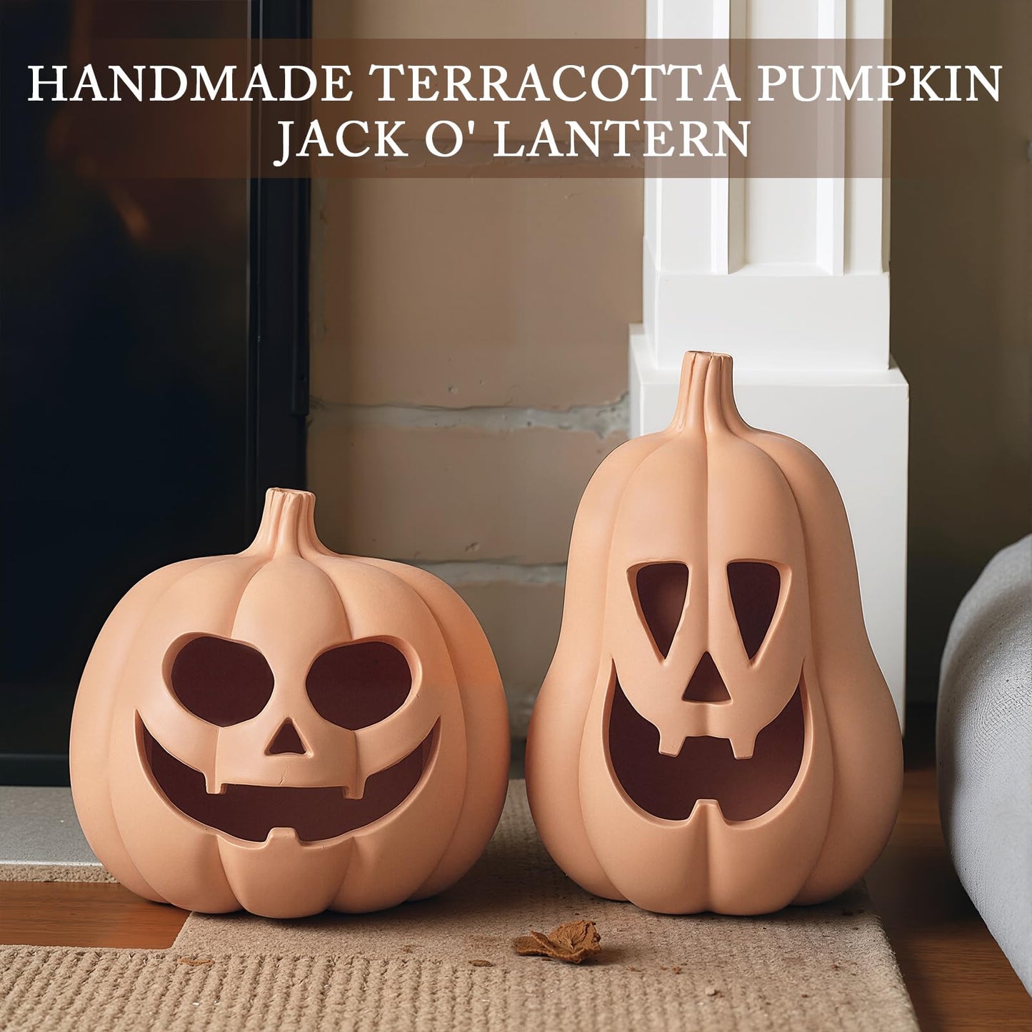 2 Pack Fall Terracotta Pumpkins