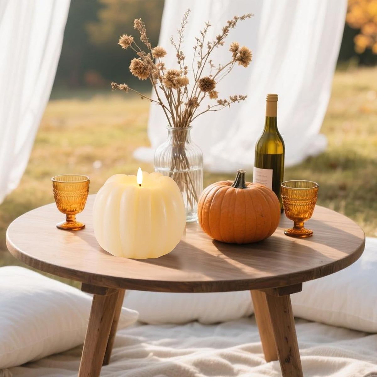 Flameless Pumpkin Candle with Remote