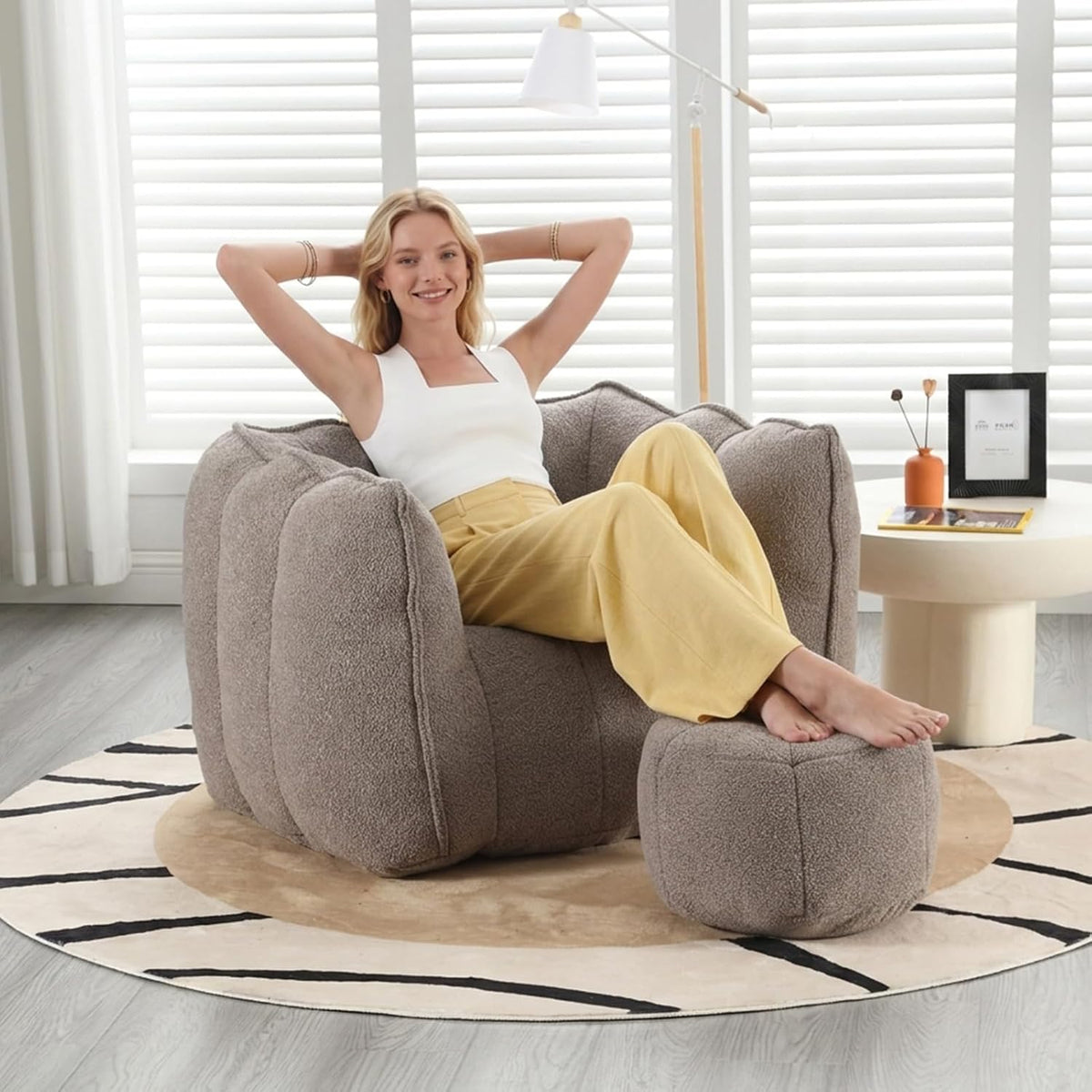 Bean Bag Couch with Ottoman