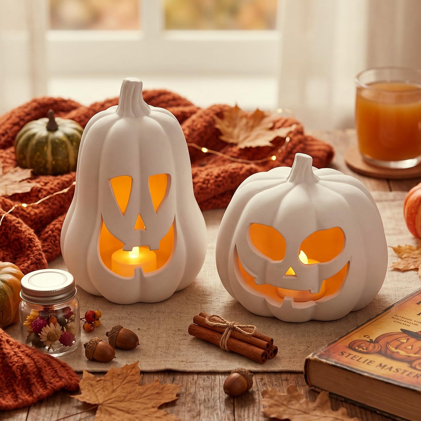 2 Pack Fall Terracotta Pumpkins
