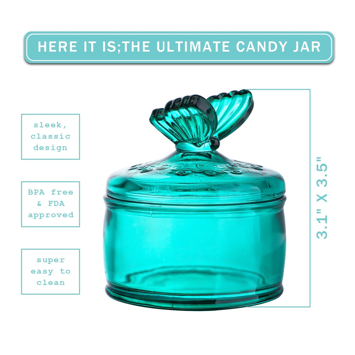 Decorative Embossed Glass Dish with Lid