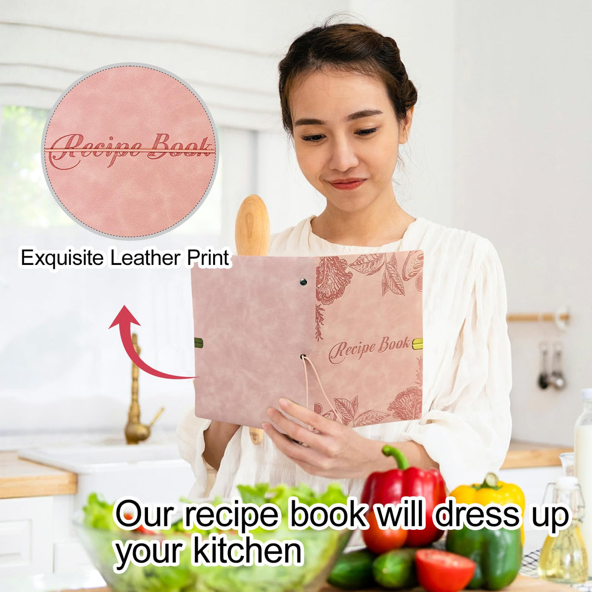 Blank Recipe Leather Cookbook