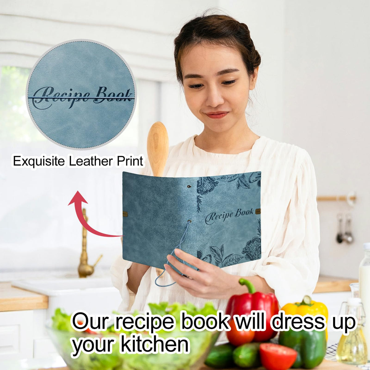 Blank Recipe Leather Cookbook