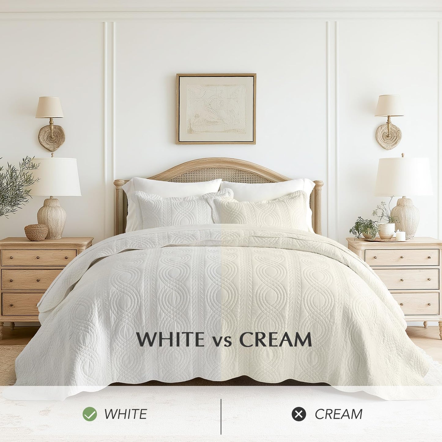 100% Cotton Scallop Quilt Set