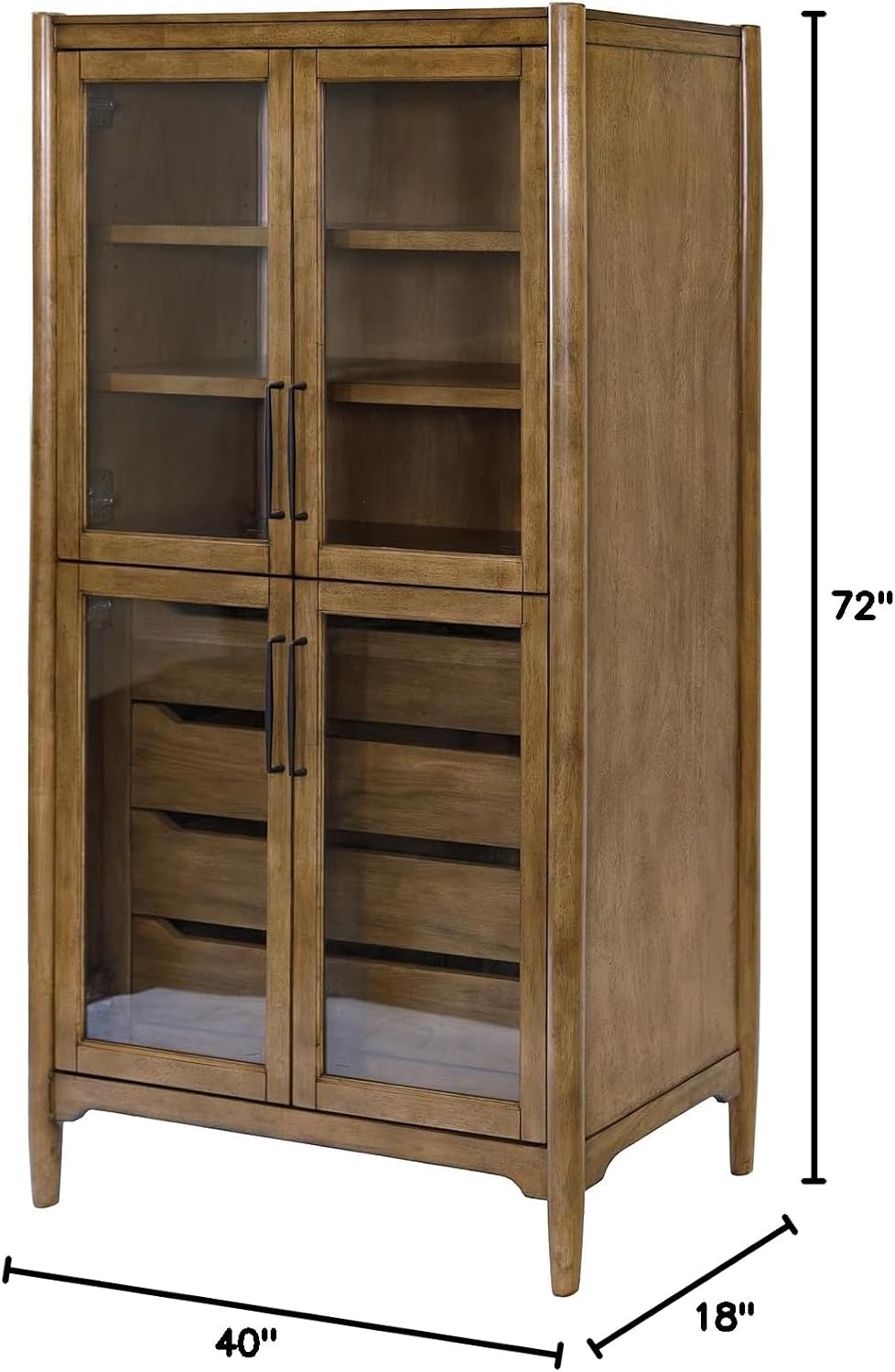 Wood Bookcase Display Cabinet