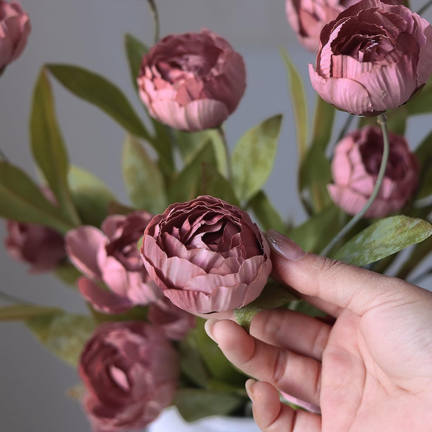 6 Pcs Faux Silk Peony Artificial Flowers 27" Stems