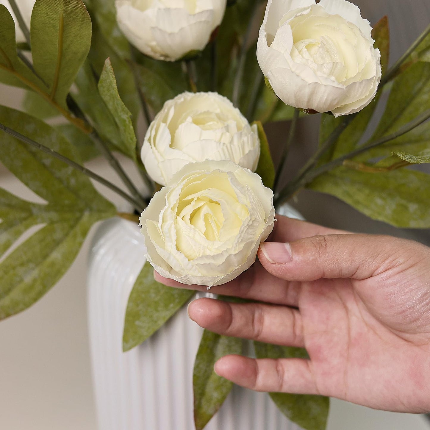 6 Pcs Faux Silk Peony Artificial Flowers 27" Stems