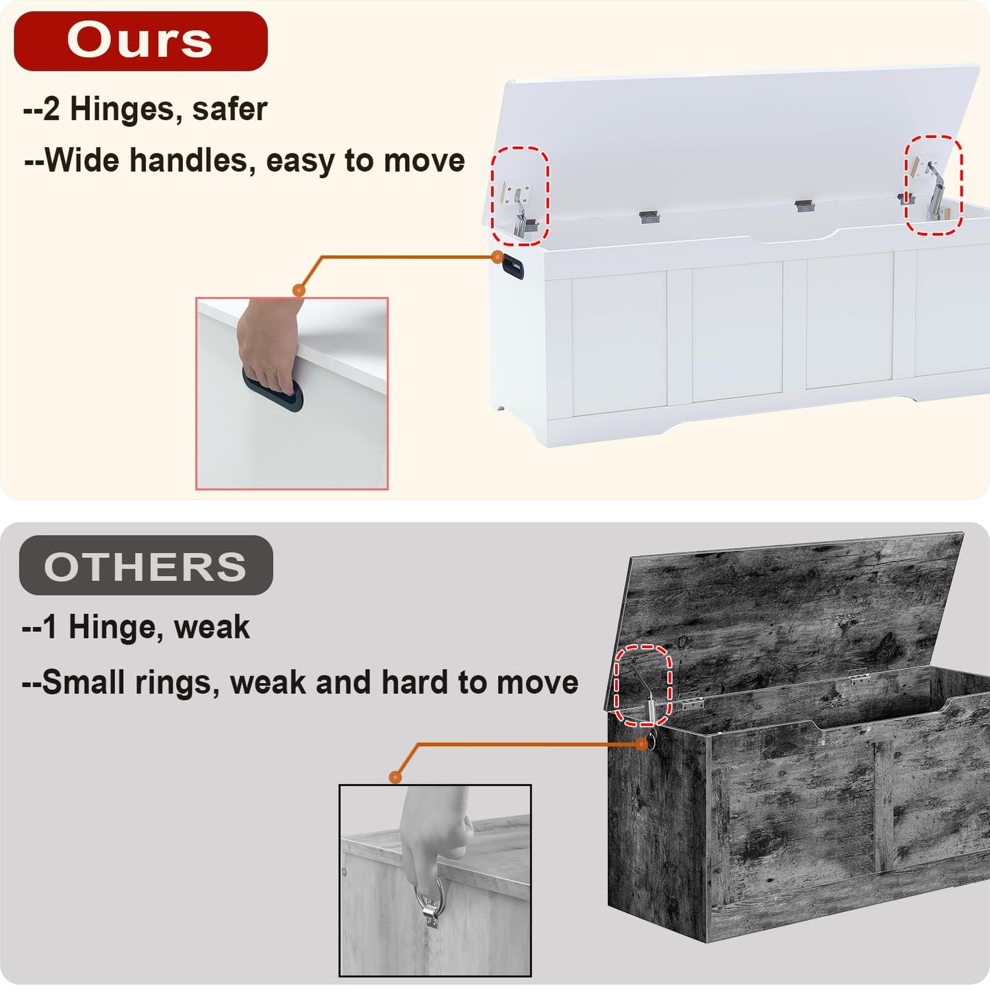 Timberer 47.2" Wooden Extra Large Storage Trunk