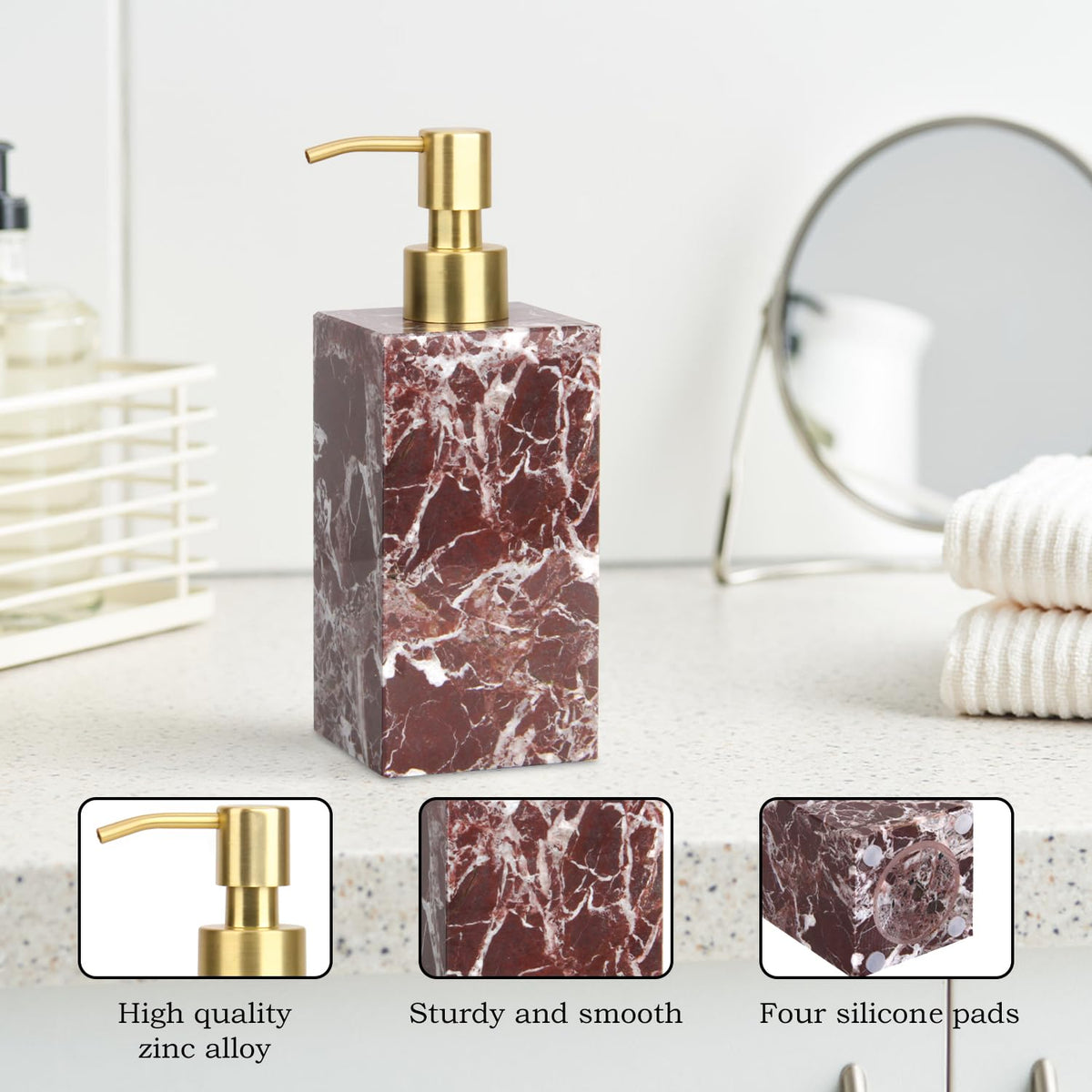 Natural Calacatta Viola Marble Soap Dispenser