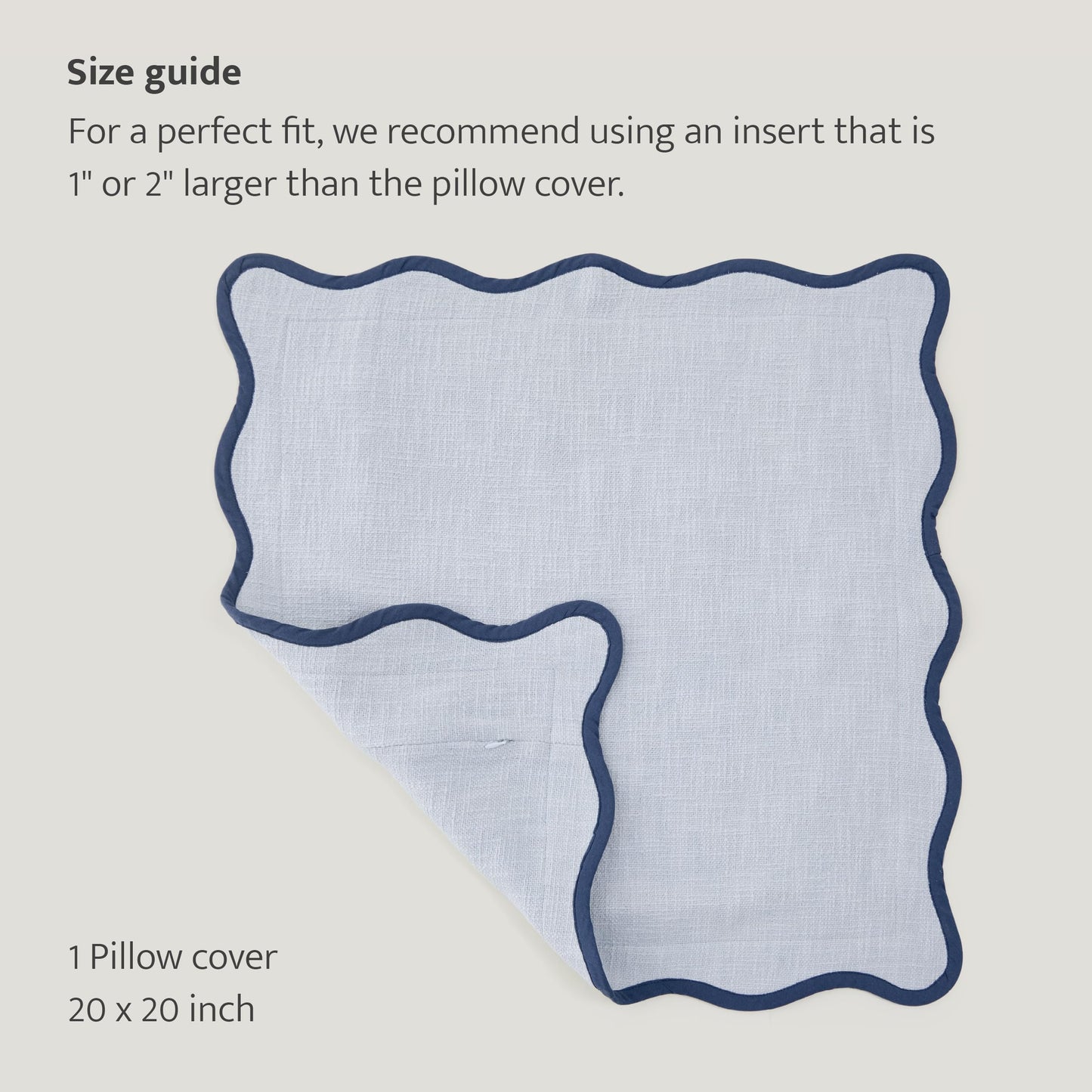 Double Stitch Scalloped Throw Pillow Covers - 100% Cotton