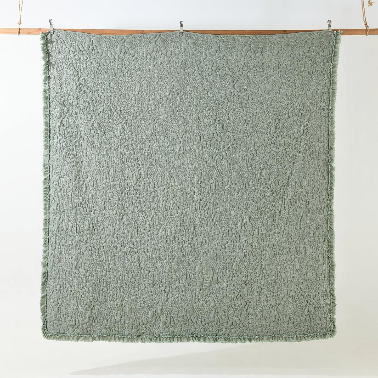 Ruffled Quilt Stone-Washed Lightweight Crinkled Shabby Chic Bedding Set