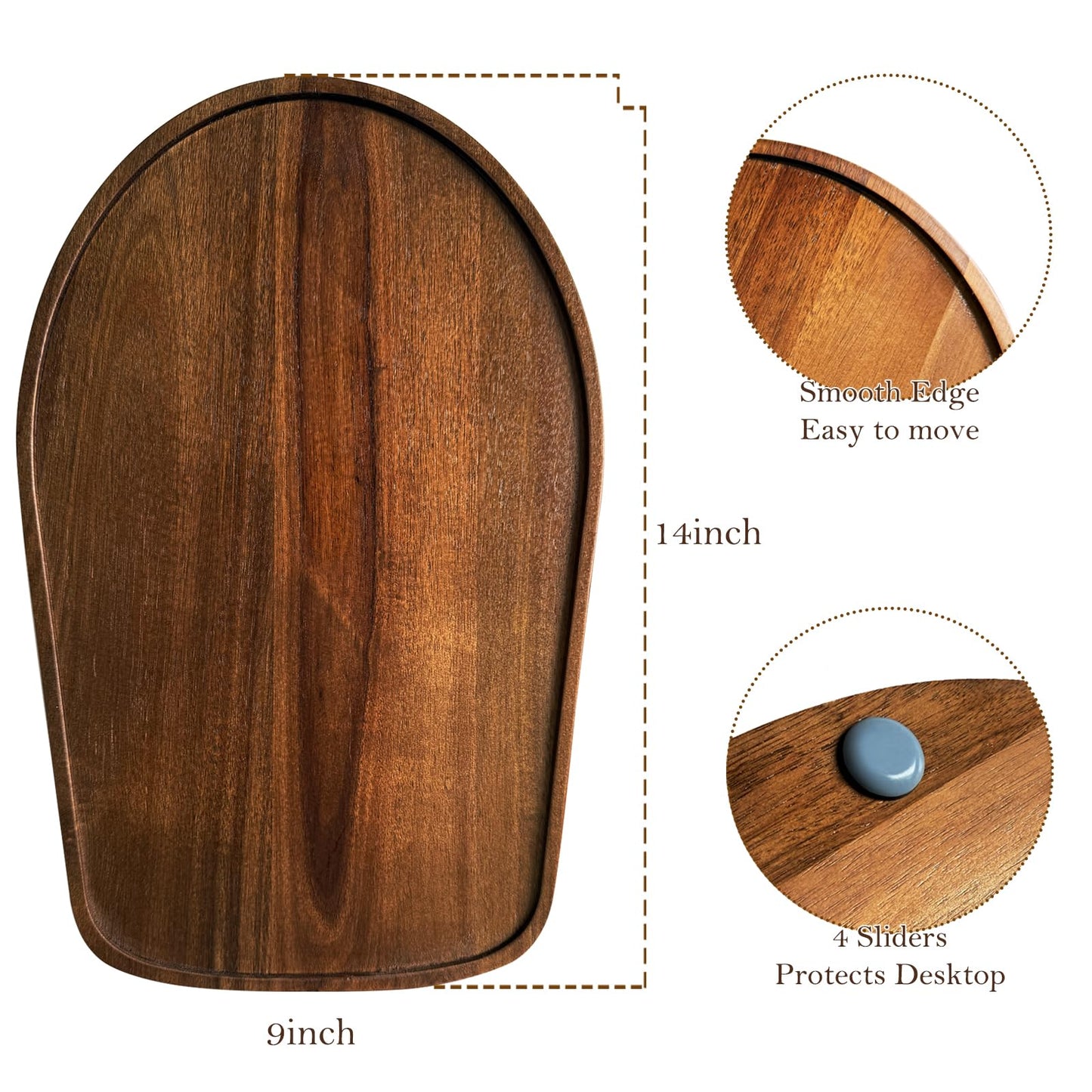 Acacia Wood Mixer Slider Mat for Kitchen Aid 4.5-5 Qt Tilt-Head Stand Mixer Kitchen Appliance Slider Tray Countertop Storage Attachments