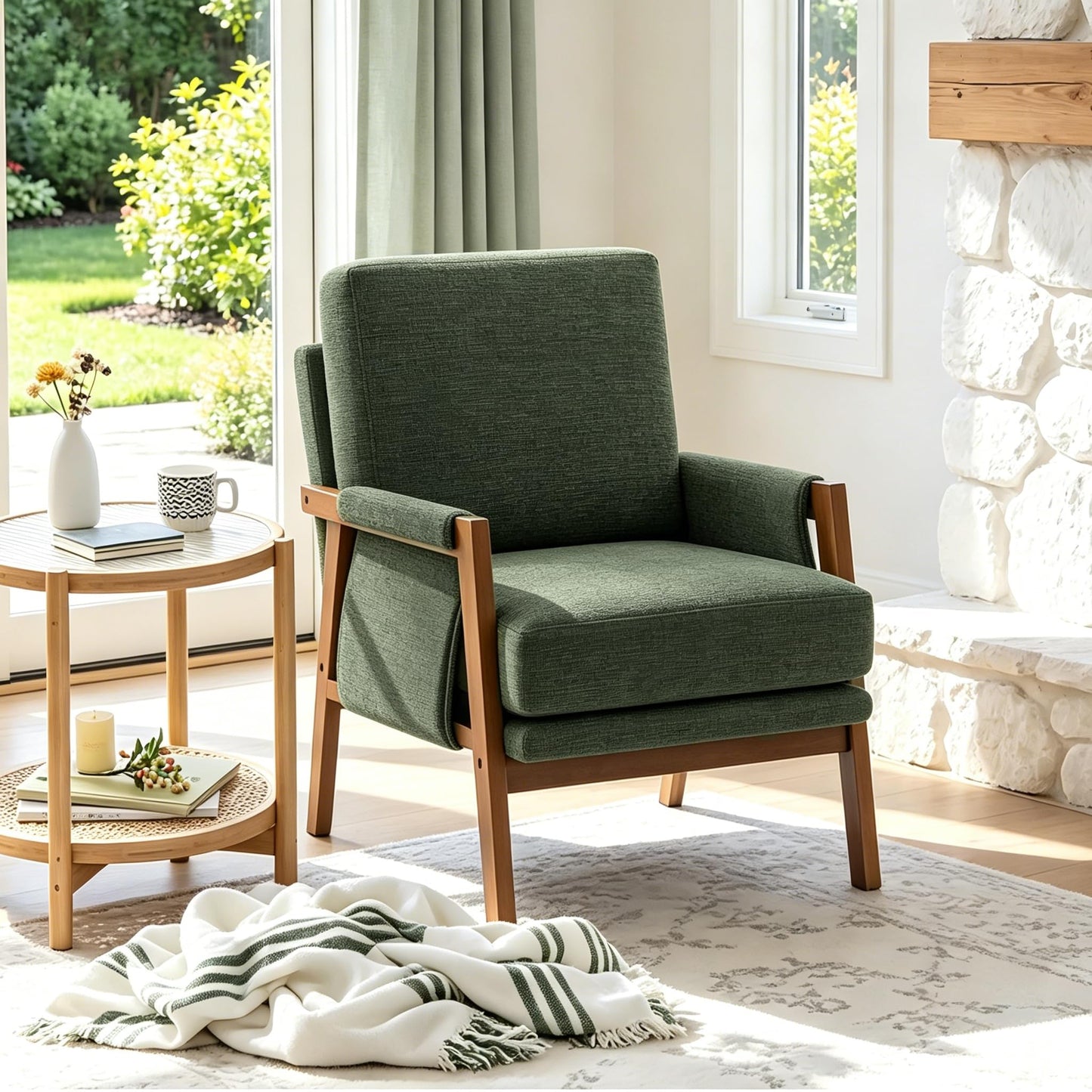 Modern Accent Armchair_Solid Wood