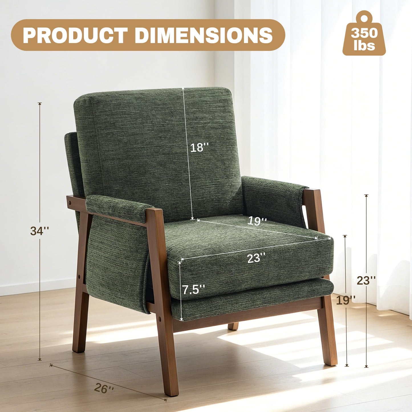 Modern Accent Armchair_Solid Wood