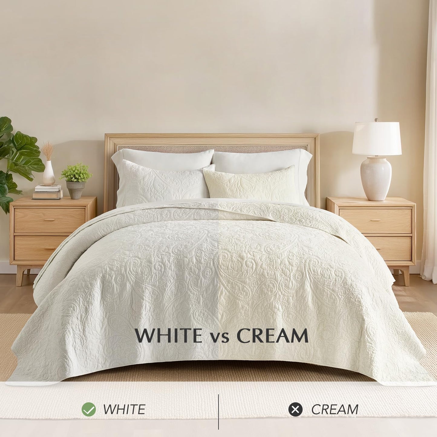 100% Cotton Scallop Quilt Set