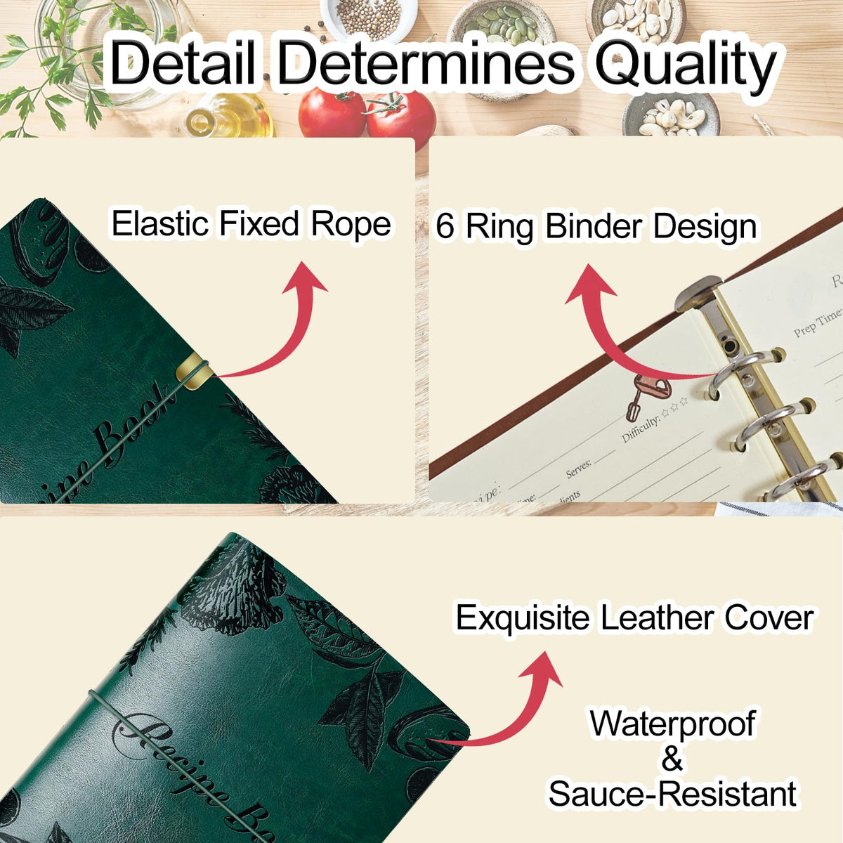 Blank Recipe Leather Cookbook