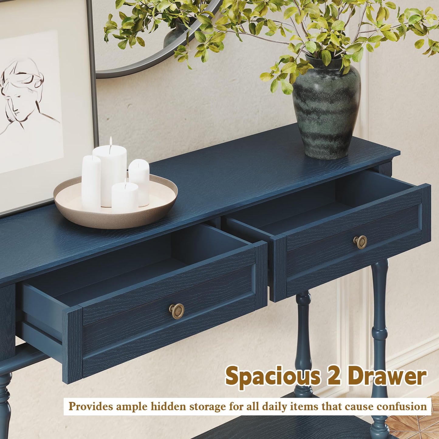 Console Table with 2 Drawers