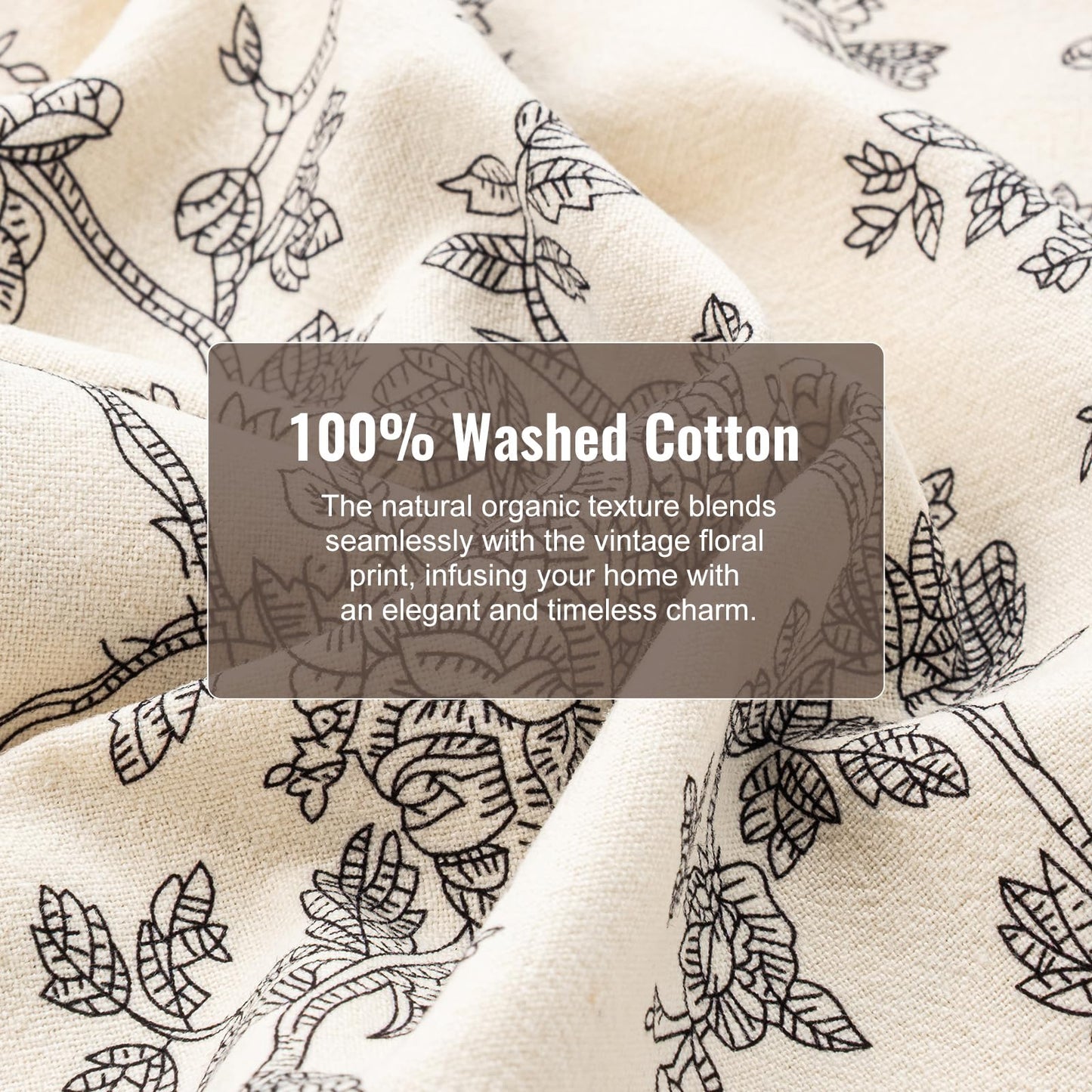 100% Cotton French Pastoral Kitchen Towels Set of 2, Decorative Flour Sack Tea Towels with Hanging Loop 18x25 Inch Absorbent Dish Cloths Farmhouse Home Decor, Brown